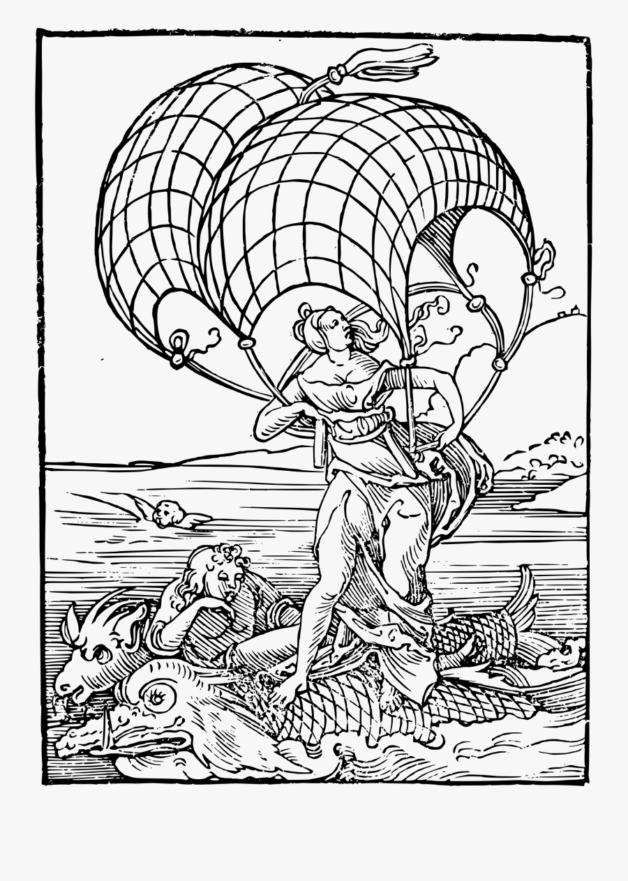 Classic Lady On Fish Clip Arts - Cartoon, Transparent Clipart