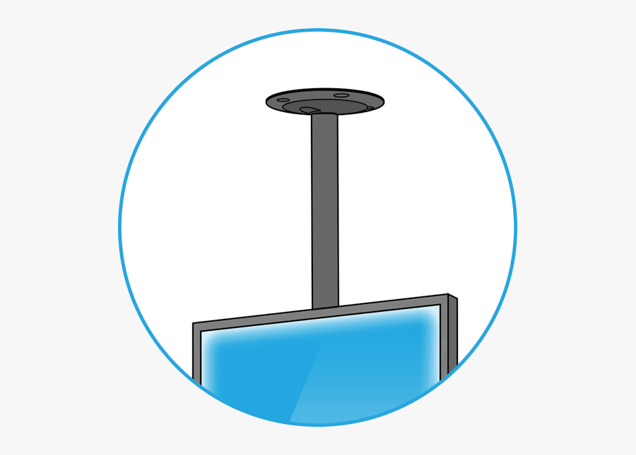 Glass Media Ceiling Mounted Lcd Monitor - Circle, Transparent Clipart