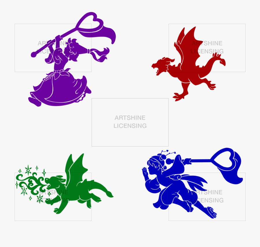 Princesses Vs Dragons Silhouettes - Graphic Design, Transparent Clipart