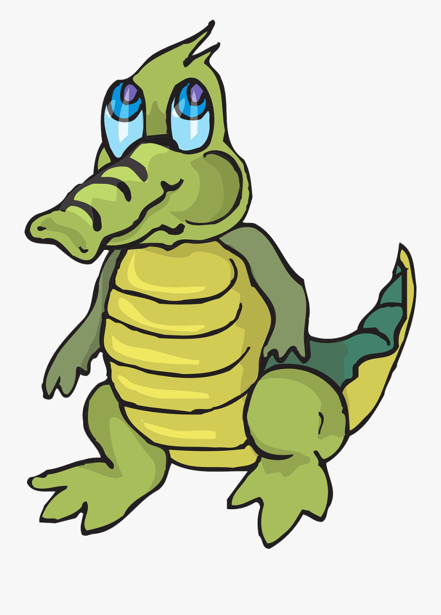 Transparent Baby Alligator Png - Cute Cartoon Crocodile, Transparent Clipart