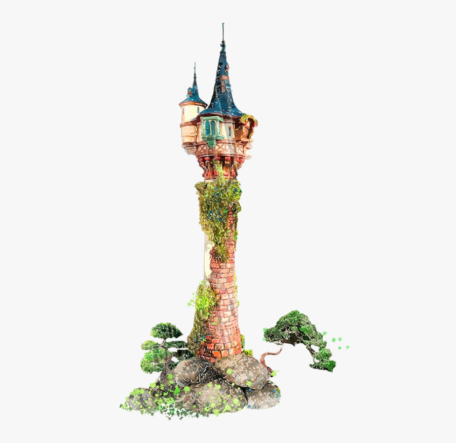 Watercolor Tower Rapunzel Castle Princess Freetoedit - Steeple, Transparent Clipart