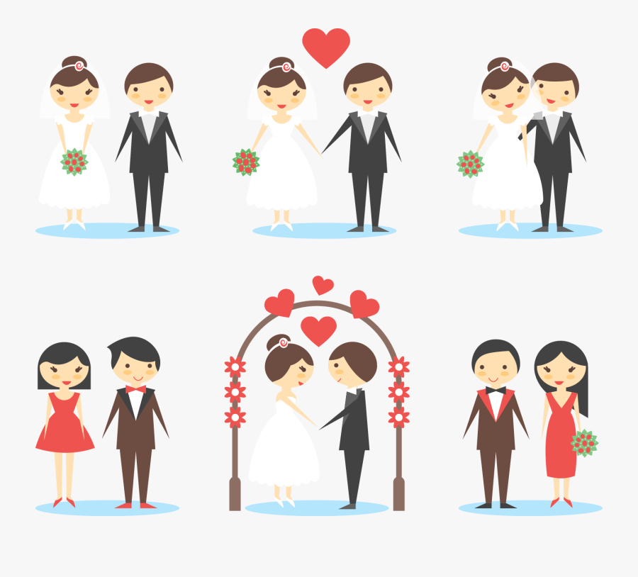Old Clipart Marriage Couple - Wedding Couple Wedding Cartoon Png, Transparent Clipart