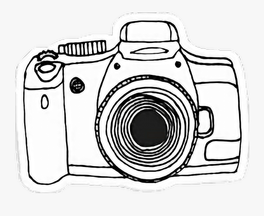 Black And White Camera Sticker, Transparent Clipart