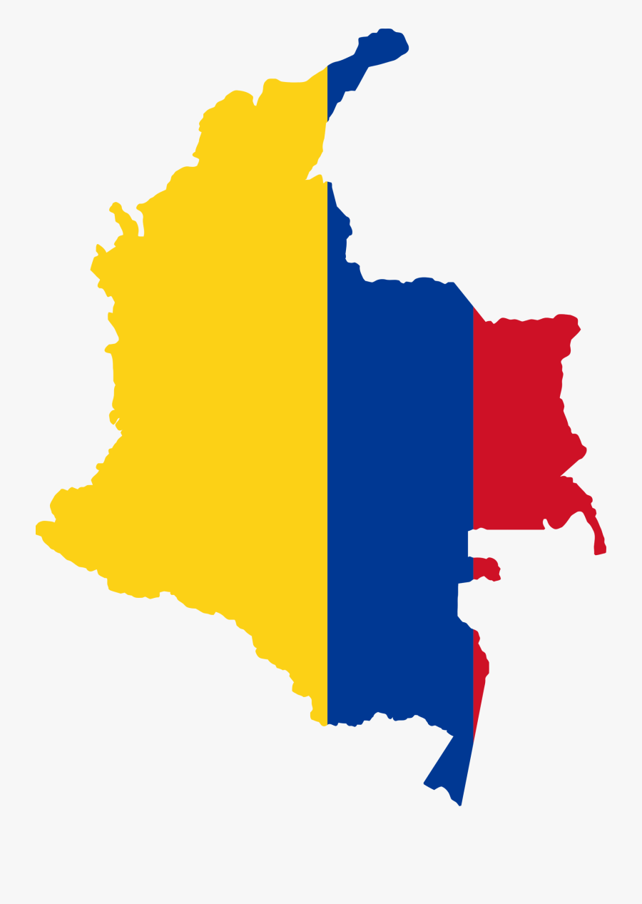 Colombia Map Flag Clip Arts - Colombia Map Png, Transparent Clipart