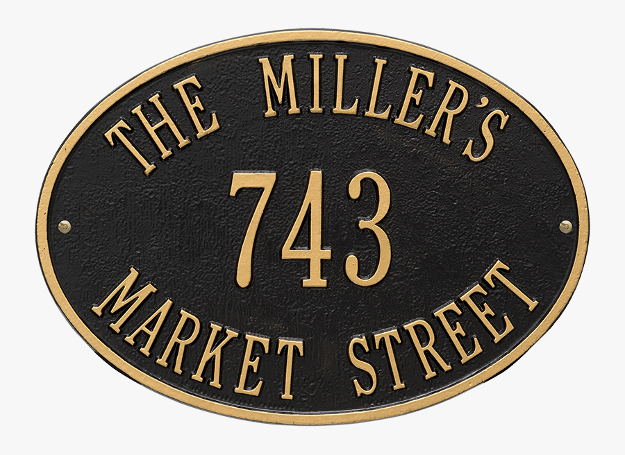 Hawthorne Oval Standard Wall Address Plaque, Three - Emblem, Transparent Clipart