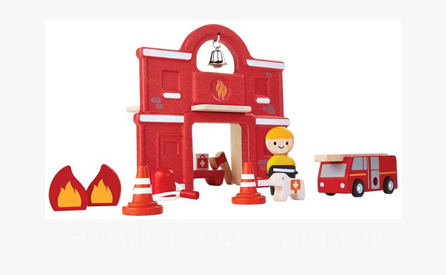 Деревянный Игровой Набор Plan Тoys Пожарная Часть - Plan Toys Fire Station, Transparent Clipart