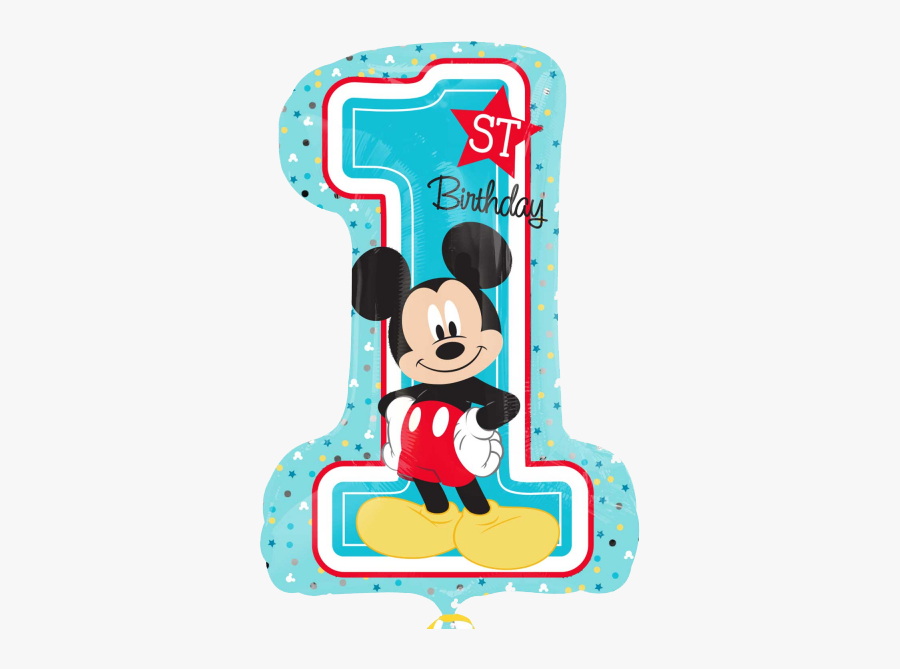 Mickey Mouse 1 Png - Mickey Mouse First Birthday, Transparent Clipart