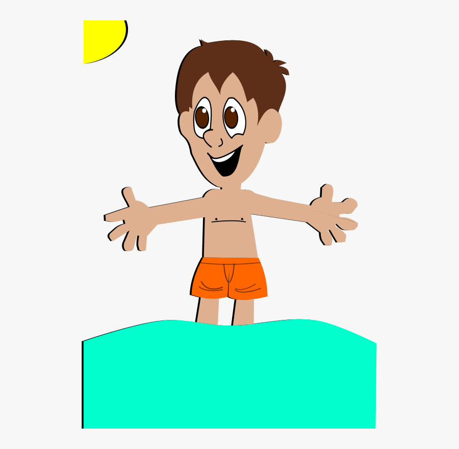 Boy On The Beach Clip Art, Transparent Clipart