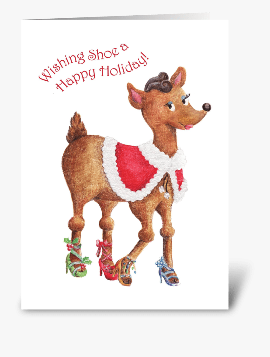 Wishing Shoe A Happy Holiday Greeting Card - Cartoon, Transparent Clipart
