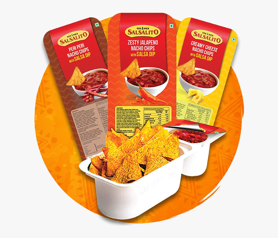 Salsalito Nacho Chips With Dip, Transparent Clipart