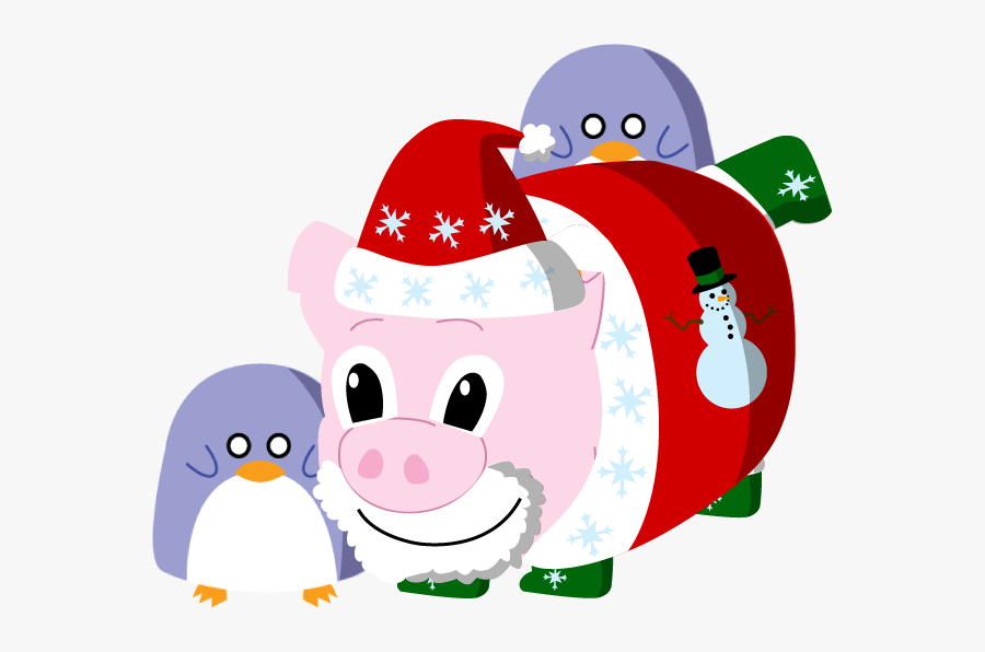 Piggumssanta Penguins - Cartoon, Transparent Clipart