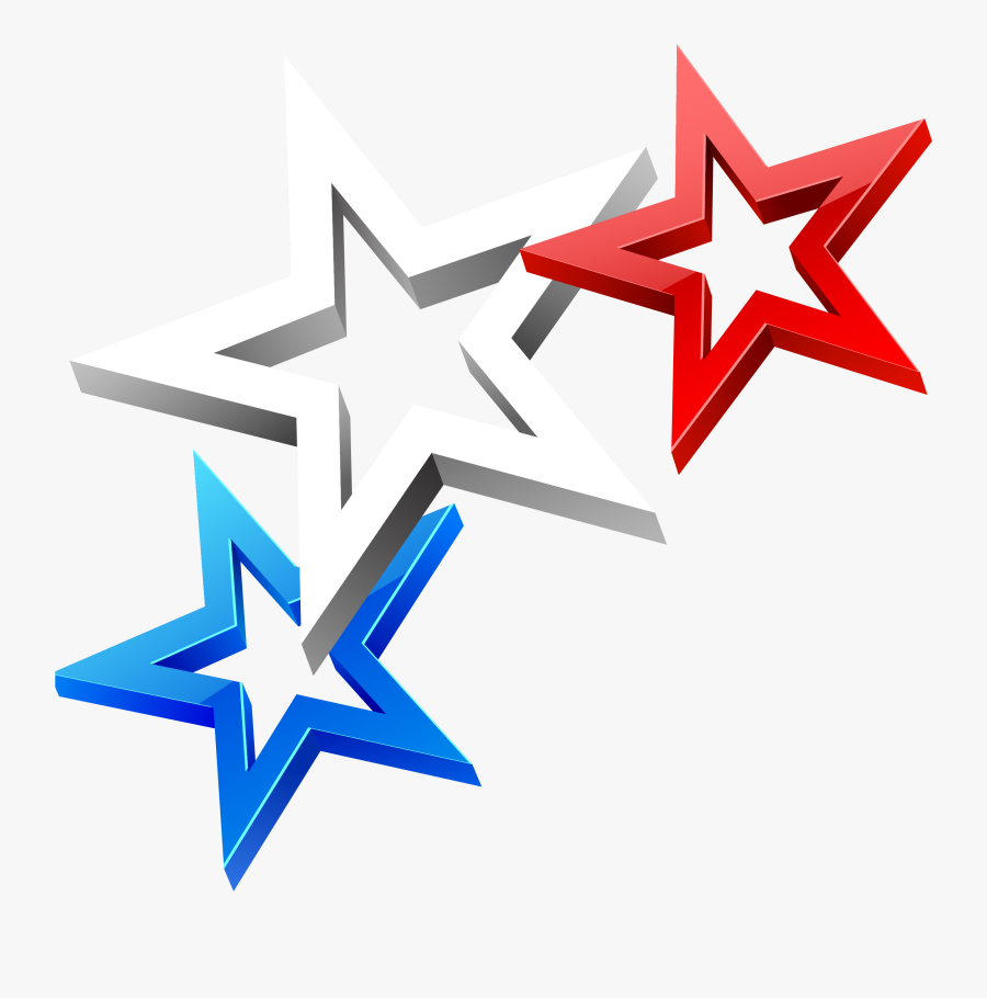 Stars Png Red White And Blue, Transparent Clipart