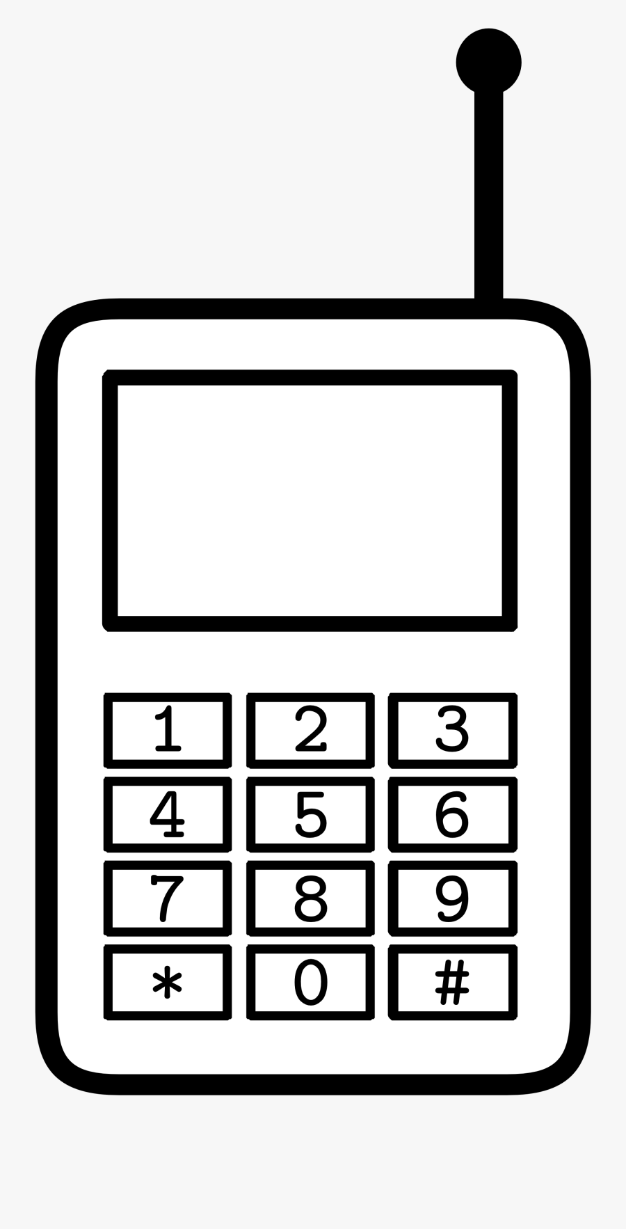 Images For Cell Phone Clip Art Black And White - Drawing Of Cell Phone, Transparent Clipart