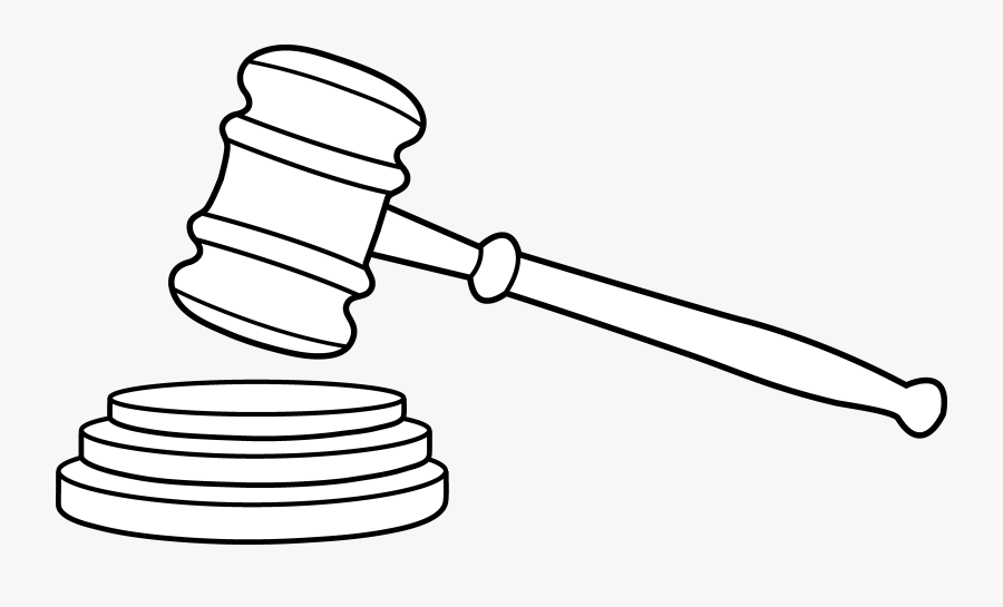 Lawyer Clip Art Free - Gavel Clipart Black And White, Transparent Clipart