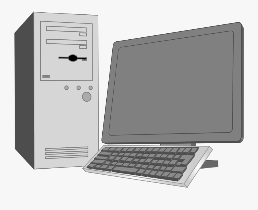 Desktop Computer Big Image - Computer Hd Gray Scale, Transparent Clipart