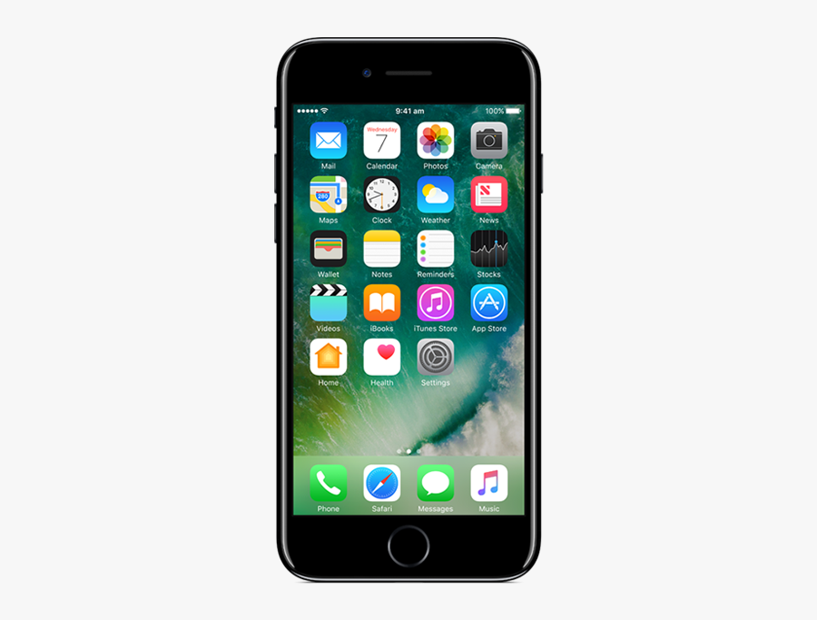 Apple Iphone 7 128gb Jet Black Mobile Png Clipart Black, Transparent Clipart