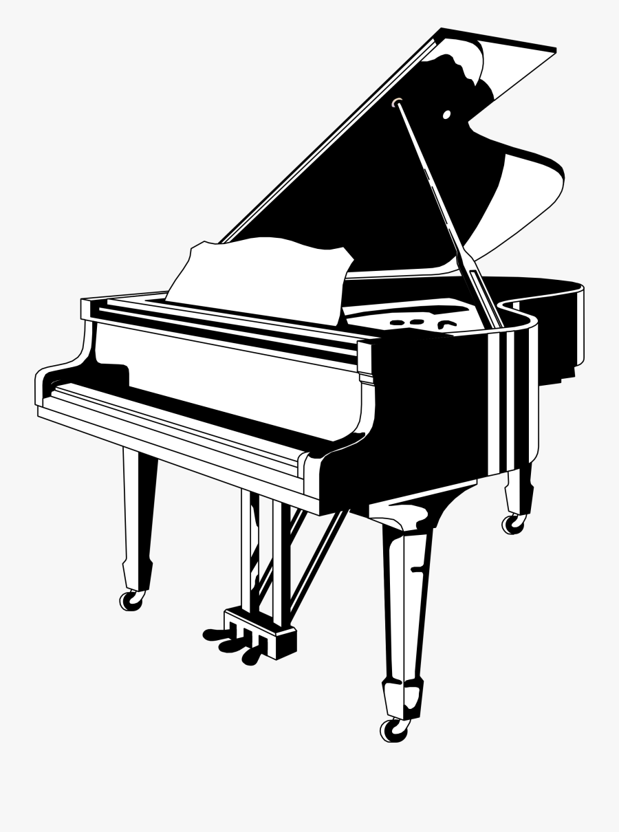 Transparent Keyboard Clipart - Piano Black And White, Transparent Clipart
