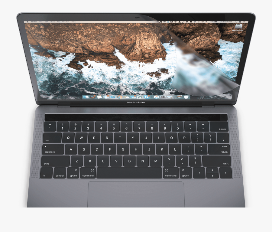 Hd Anti Glare Screen Protector For 13 Inch Macbook - Macbook Pro Touch Bar, Transparent Clipart