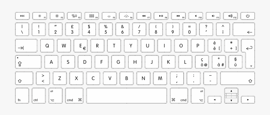 Mac Keyboard Layout, Transparent Clipart