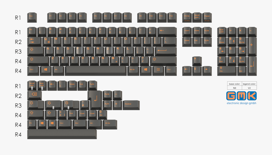 Transparent Spacebar Png - Gmk White On Black, Transparent Clipart