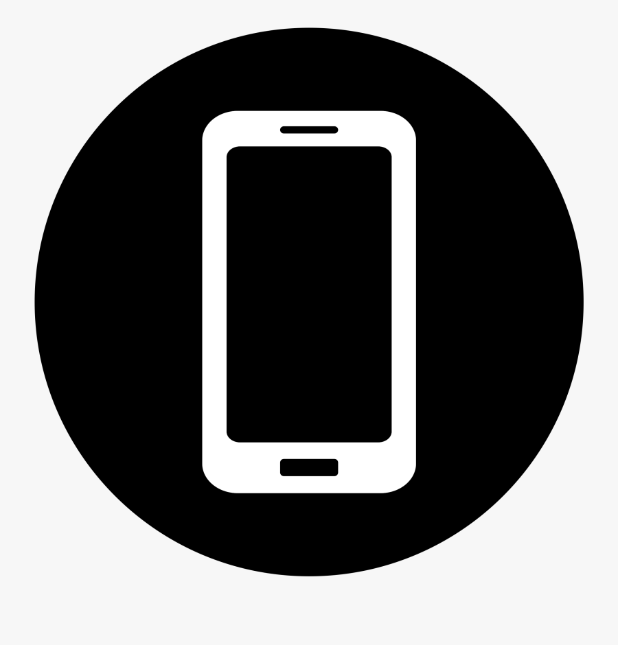 White On Black Big - Phone Black And White Icon, Transparent Clipart