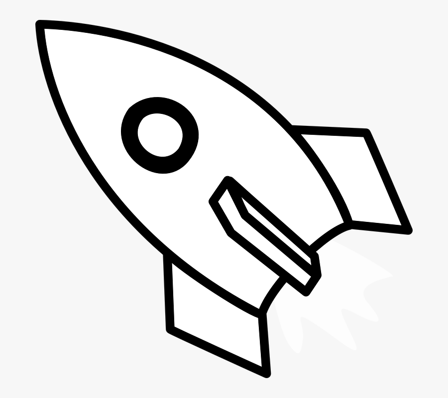 Rocket Black And White, Transparent Clipart