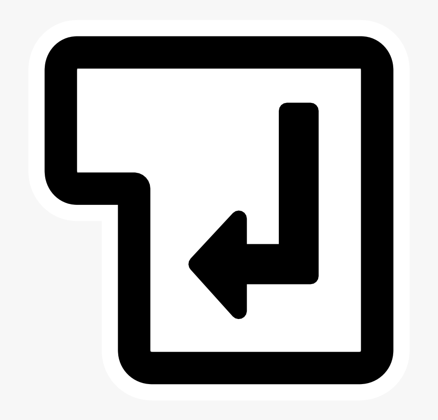 Computer Keyboard Enter Key Computer Icons Drawing - Enter Key Black And White, Transparent Clipart