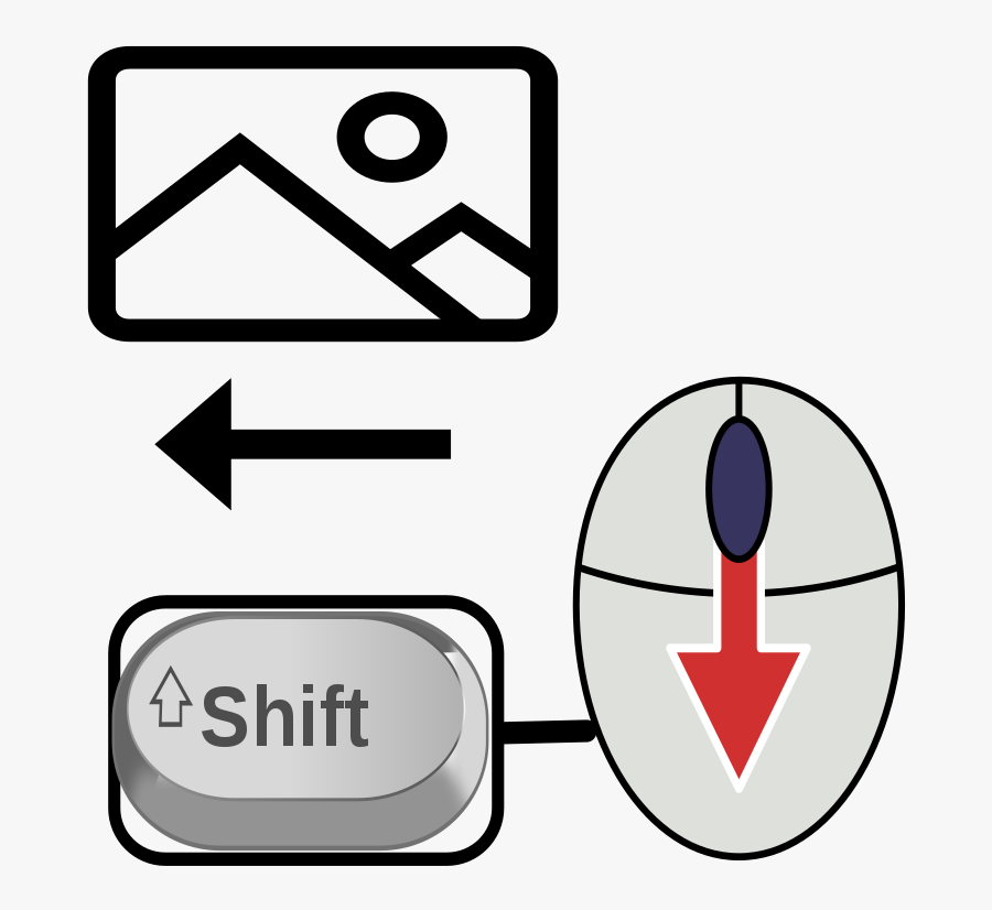 Computer Keyboard Mouse Shortcut To Shift Left - Circle, Transparent Clipart