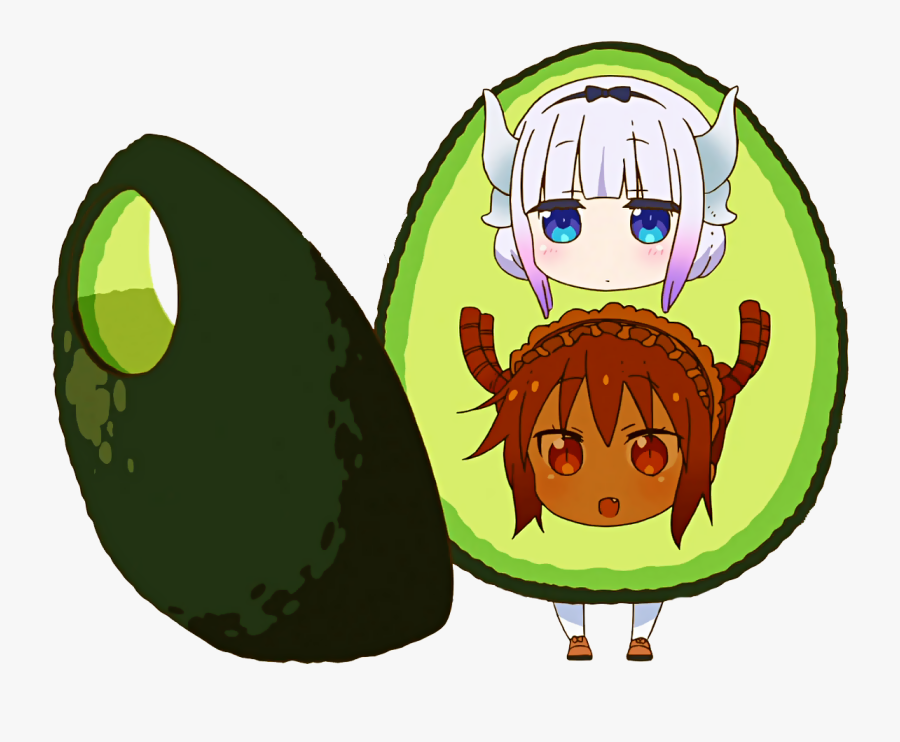 Green Produce Plant Food Fruit Cartoon Fictional Character - Miss Kobayashi's Dragon Avocado, Transparent Clipart