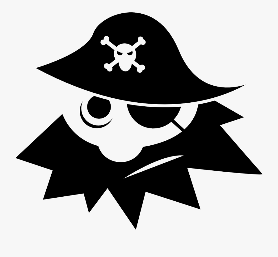Pirate With Eye Cover Svg Clip Arts - Pirate Clipart Black And White, Transparent Clipart