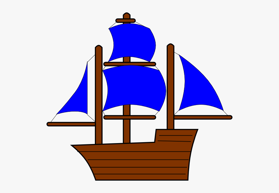Blue Pirate Ship Clipart, Transparent Clipart