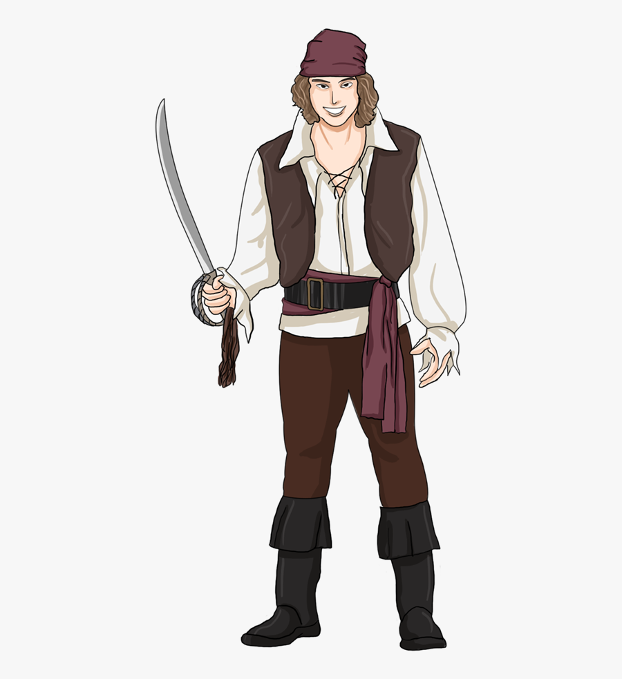 Transparent Cartoon Pirate Png - Mens Gypsy Halloween Costume, Transparent Clipart