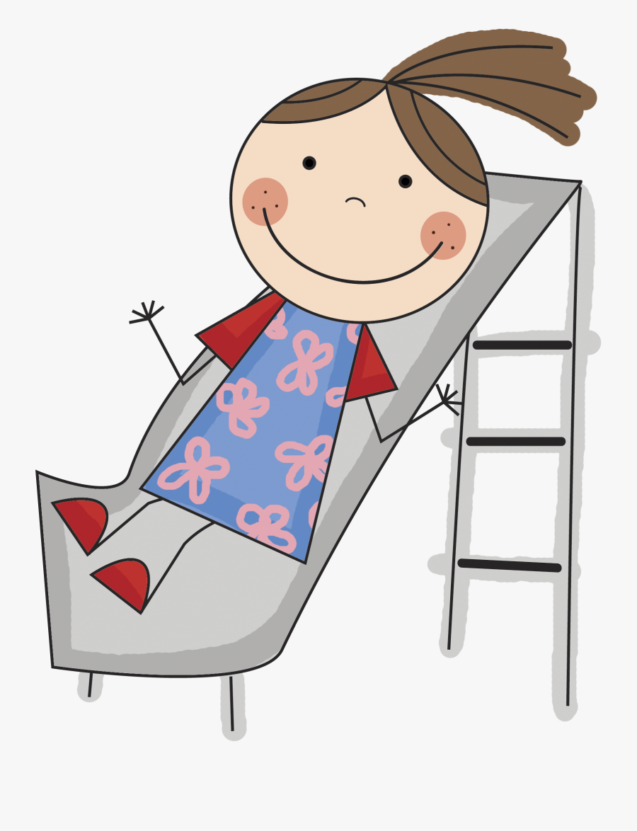 Transparent Jumprope Clipart - Girl On Slide Clipart, Transparent Clipart