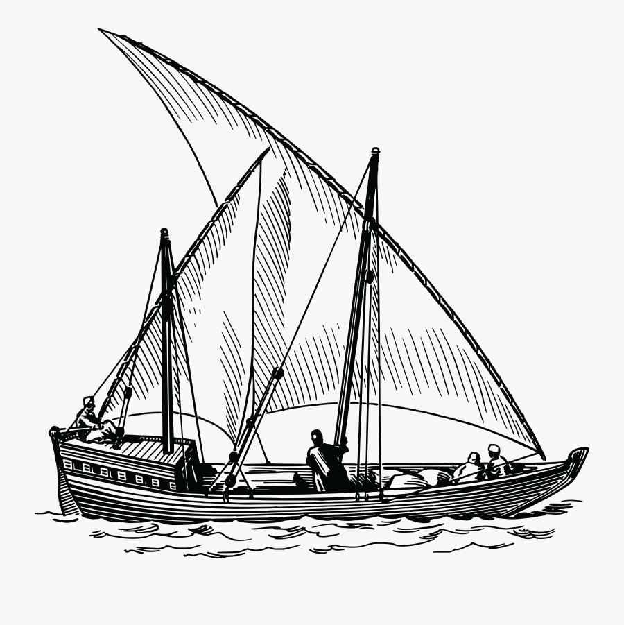 Boat Clipart Shrimp - Sailing Clipart Black And White, Transparent Clipart
