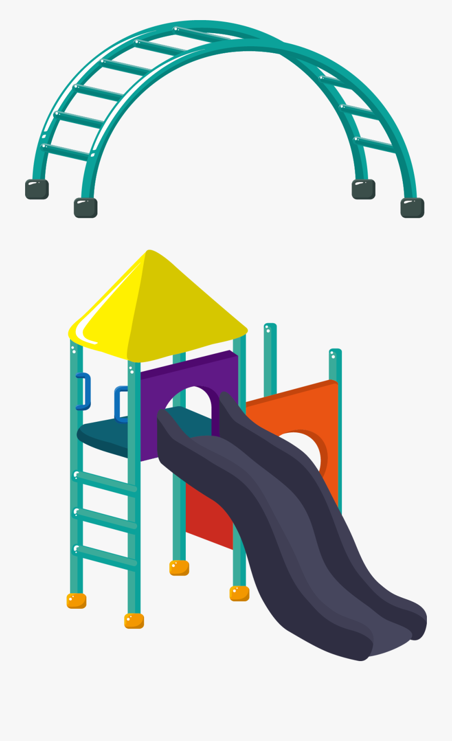 Clip Art Cartoon Slide - Playground Clipart, Transparent Clipart