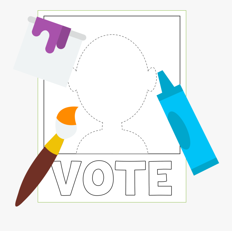 Poster Of A Blank Vote Poster For You To Color - Vote Poster Kids, Transparent Clipart