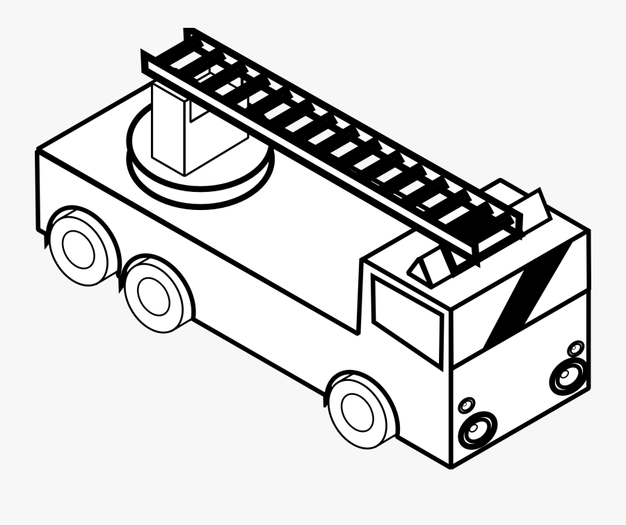 Truck Black And White Pickup Truck Clipart Black And - Fire Brigade Line Art, Transparent Clipart