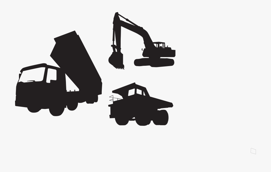Transparent Construction Vehicles Clipart - Silueta Maquinaria Pesada Png, Transparent Clipart