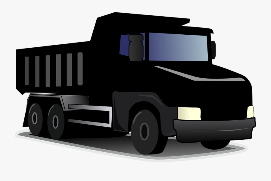 Truck, Construction, Transportation, Dirt, Dump - Black Dump Truck Clipart, Transparent Clipart