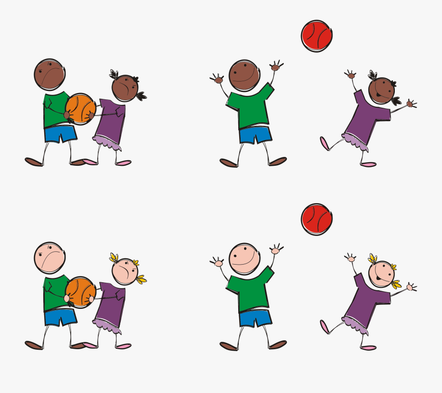 Multicultural Kids Playing Sports Icons Png - Kids Playing Icons, Transparent Clipart