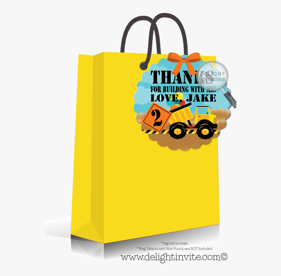 Dump Truck Construction 1st Birthday Favor Tags - Portable Network Graphics, Transparent Clipart