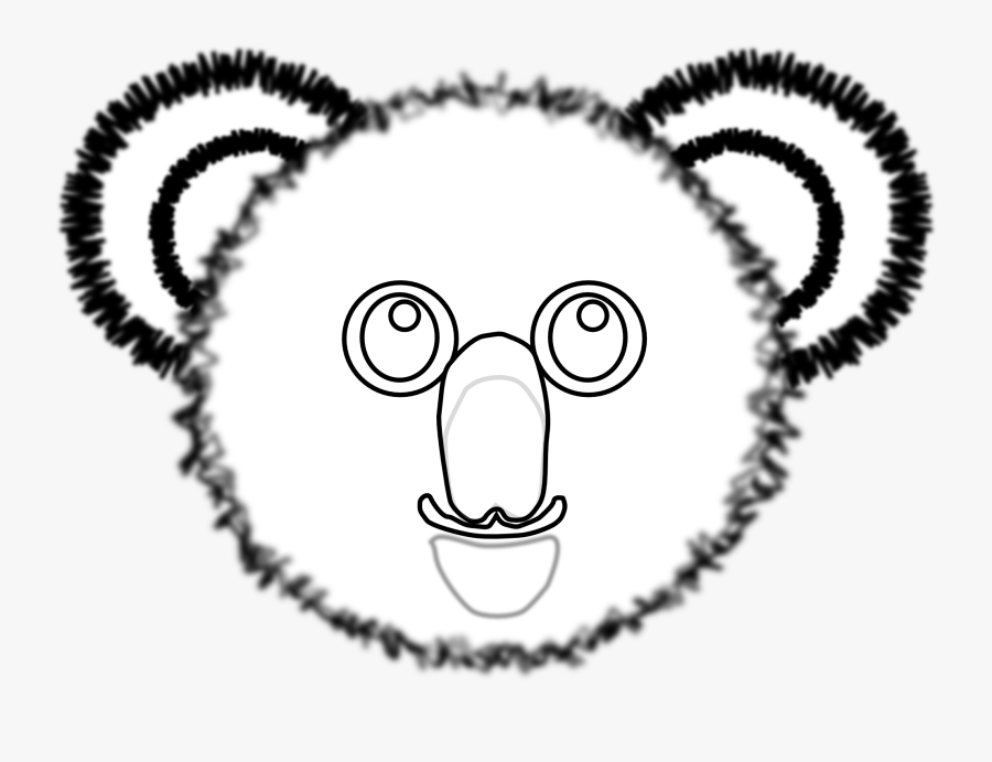 Koala - Clipart - Black - And - White - Koala Bear Face Colouring, Transparent Clipart