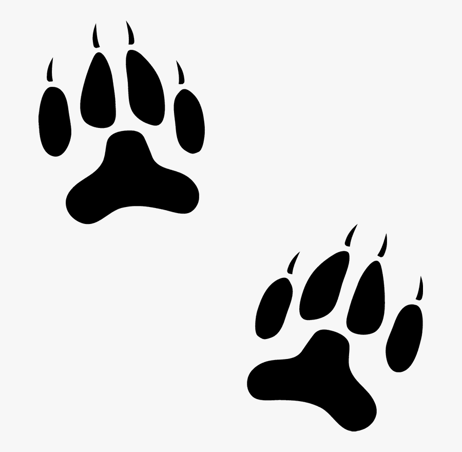 Dog Paw Prints Stamp - Animal Tracks Clipart Black And White, Transparent Clipart