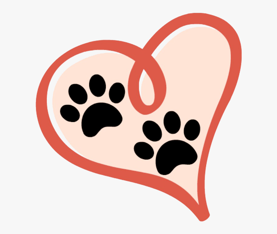 Dog Paw And Hearts, Transparent Clipart