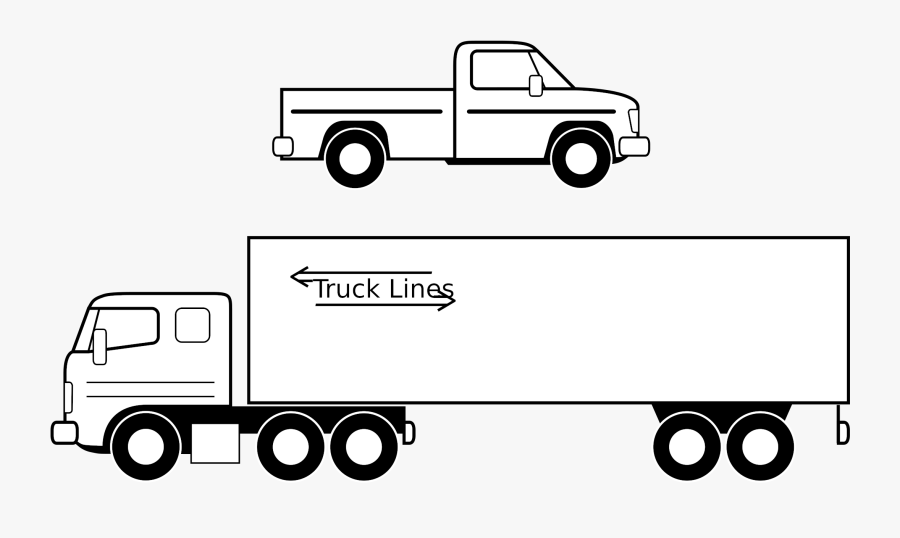 Truck Black And White Semi Truck Clipart Black And - Trucks Clip Art Black And White, Transparent Clipart
