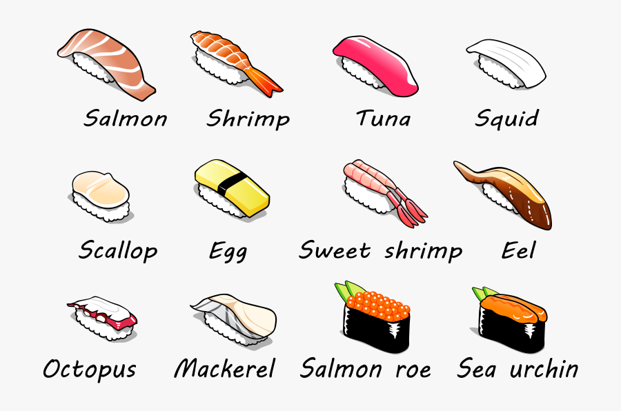 Sushi - English - Sushi Names In English, Transparent Clipart