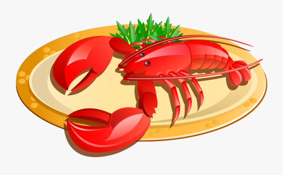 Lobster Crab Clip Art - Lobster On Plate Clipart, Transparent Clipart