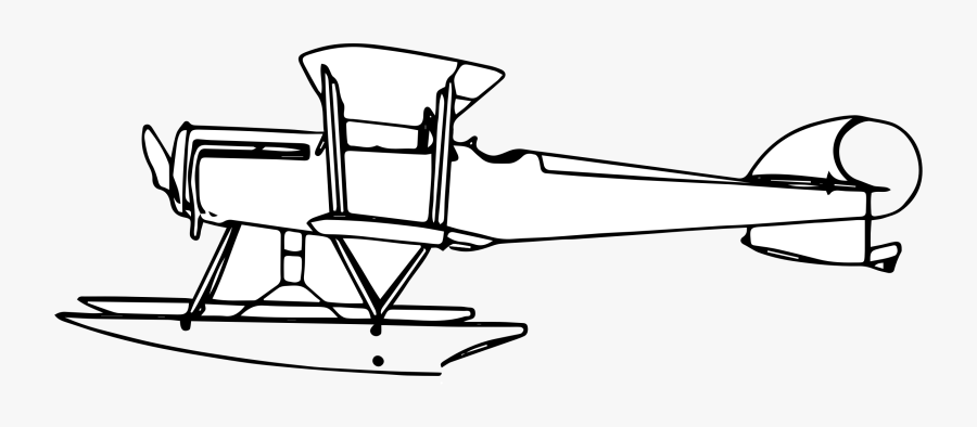 Line Art,recreation,angle - Seaplane, Transparent Clipart