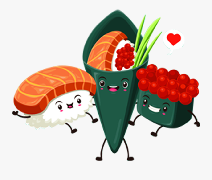 Clip Art Sushi Cuisine Salmon - Sushi Png Cartoon, Transparent Clipart