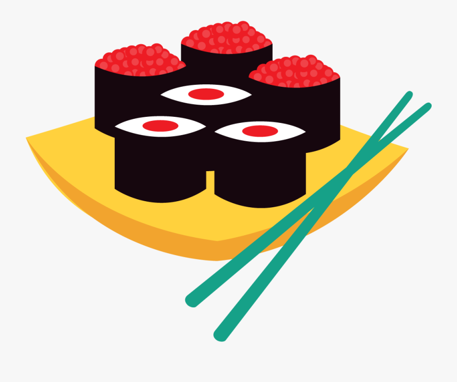 Cuisine Sushi Japanese Cartoon Free Hq Image Clipart - Sushi Cartoon Png, Transparent Clipart